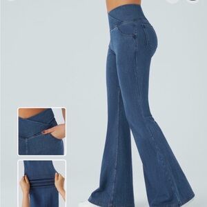 Halara Flex High Waisted Super Flare Blue Jean Leggings